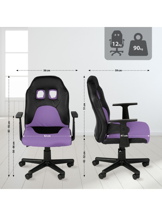 Kinderbureaustoel Fun, zwart/lila