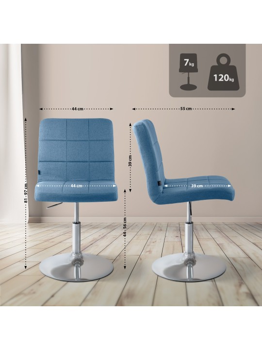 Stoel Ricky stof, blauw Stoel Ricky stof, blauw