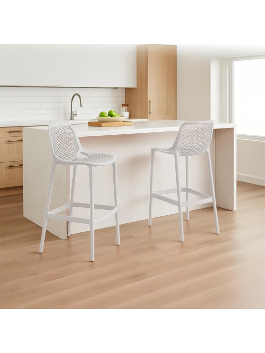 Set van 2 barkrukken Air, wit