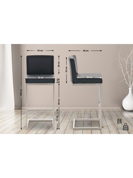 Barkruk Paros, zwart