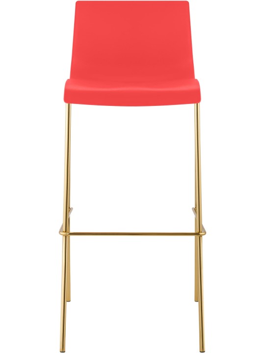 Barkruk Hoover kunststof 4 voet goud, rood Barkruk Hoover kunststof 4 voet goud, rood