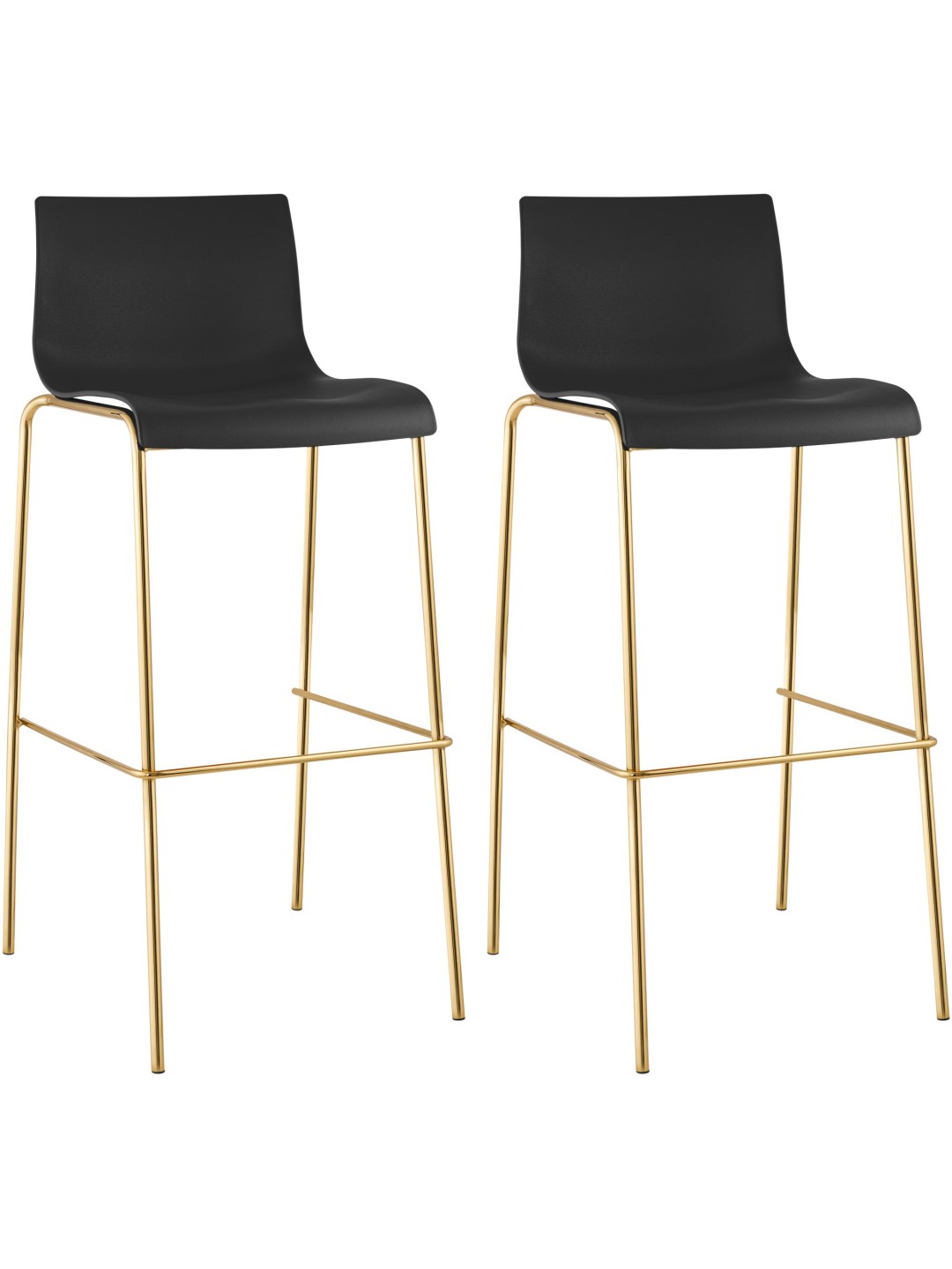 Set van 2 barkrukken Hoover kunststof 4-voet goud, zwart
