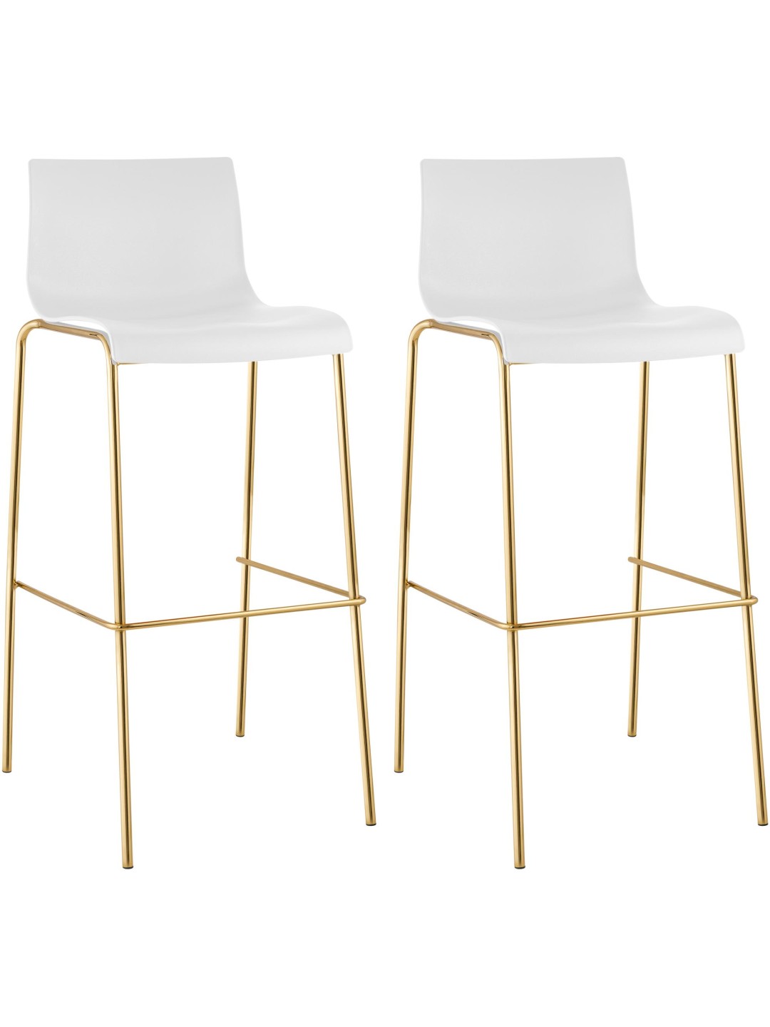 Set van 2 barkrukken Hoover kunststof 4-voet goud, wit
