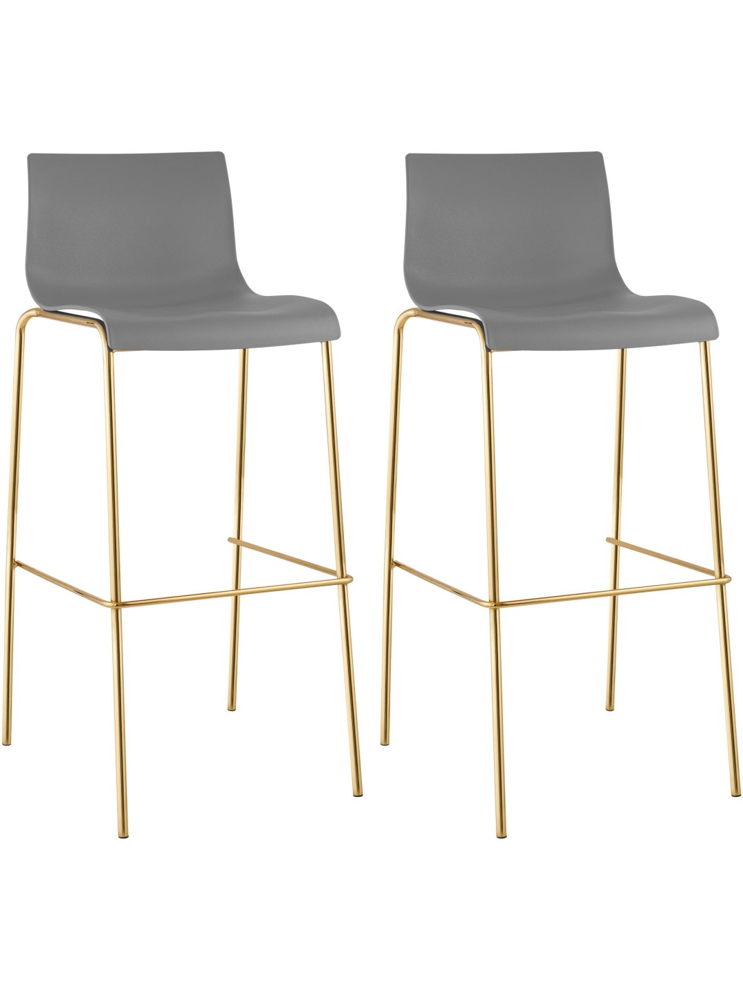 Set van 2 barkrukken Hoover kunststof 4-voet goud, grijs