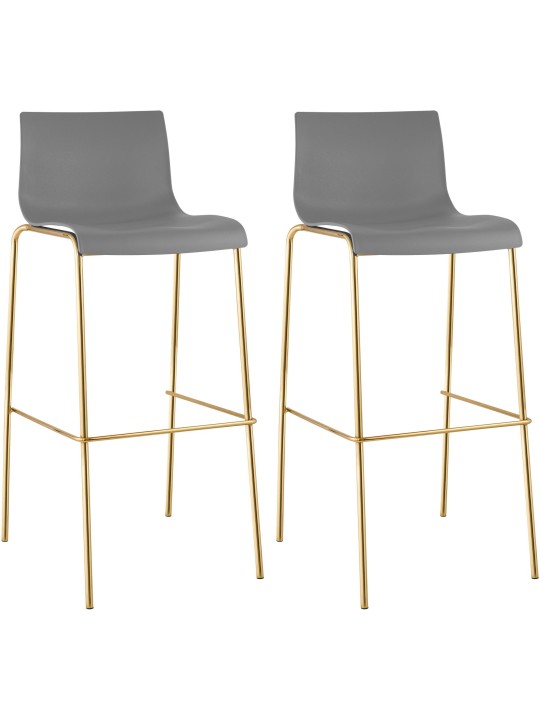 Set van 2 barkrukken Hoover kunststof 4-voet goud, grijs