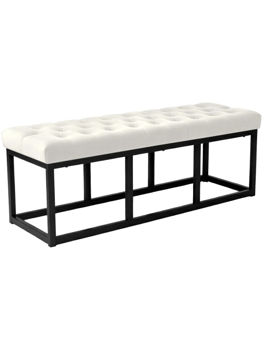 Bank Polson fluweel 120 cm, crème Bank Polson fluweel 120 cm, crème