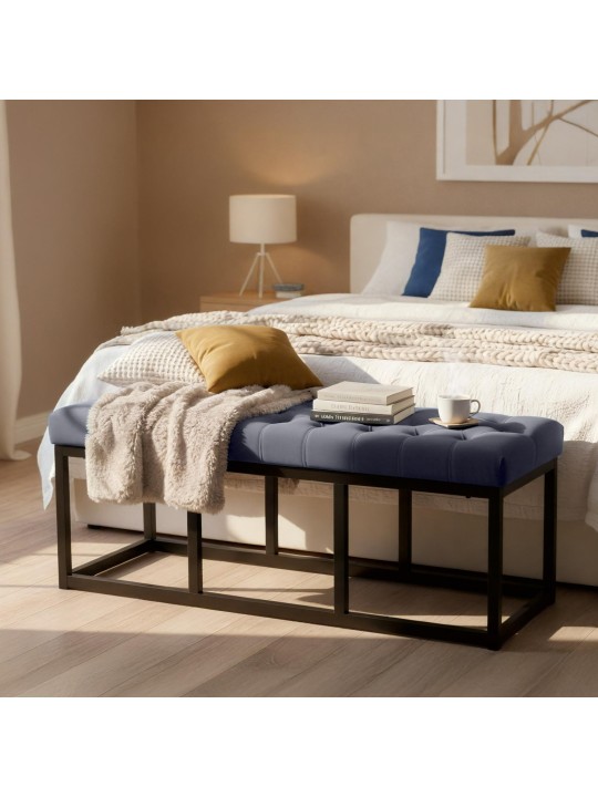 Bank Polson fluweel 120 cm, grijs