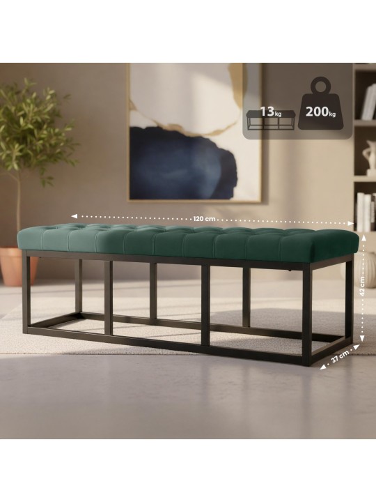 Bank Polson fluweel 120 cm, groen