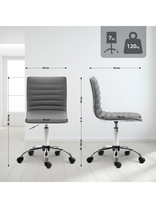 Werkkruk Alamosa kunstleer, grijs Werkkruk Alamosa kunstleer, grijs