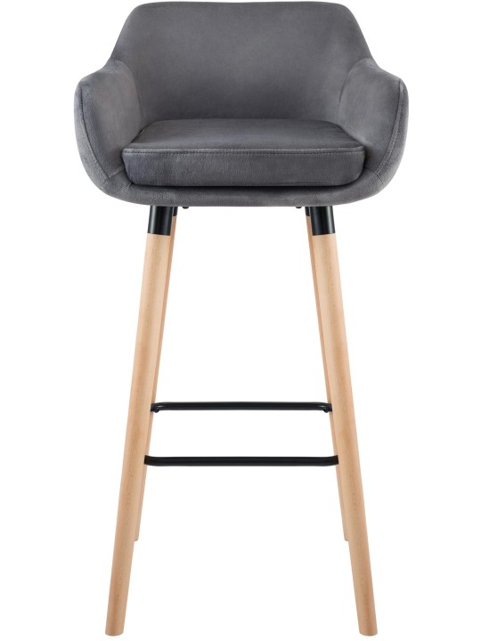 Set van 2 barkrukken Grant fluweel, grijs