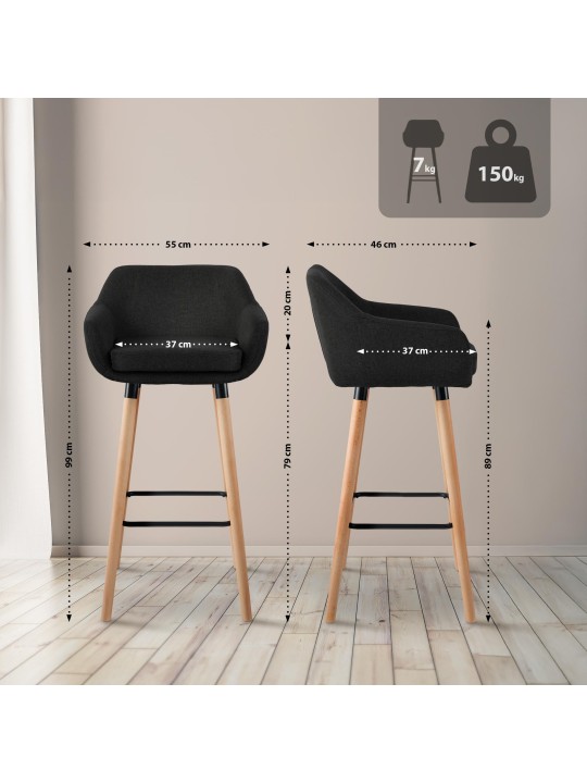 Barkruk Grant stof, zwart Barkruk Grant stof, zwart