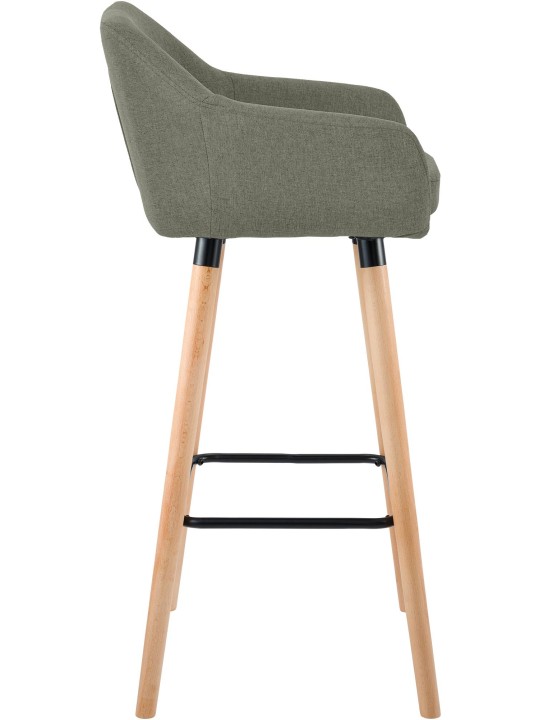 Set van 2 barkrukken Grant stof, lichtgrijs