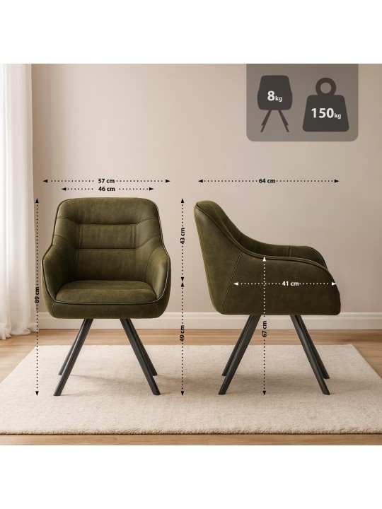 Stoel Pettuli Vintage, antiek groen Stoel Pettuli Vintage, antiek groen