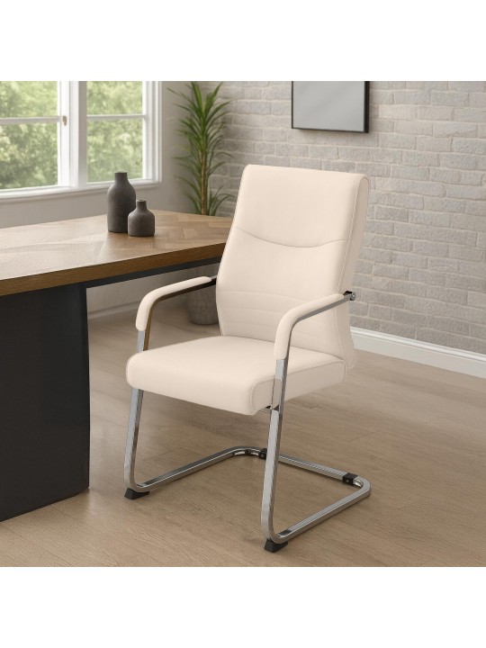 Set van 2 bezoekersstoelen Hobart, crème