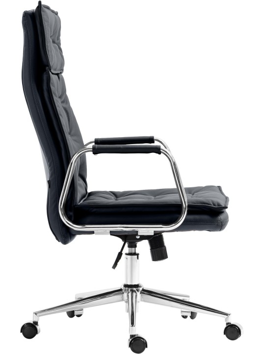 Bureaustoel Sotira echt leer, zwart