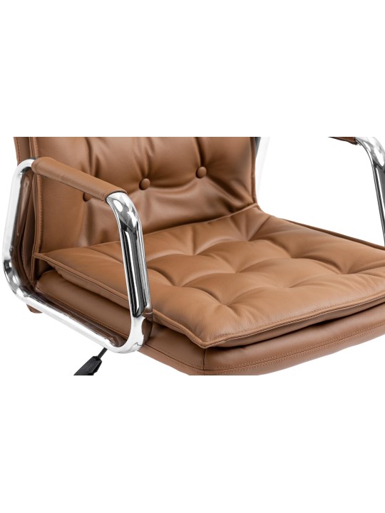 Bureaustoel Sotira echt leer, lichtbruin