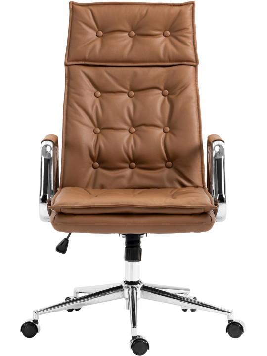 Bureaustoel Sotira echt leer, lichtbruin