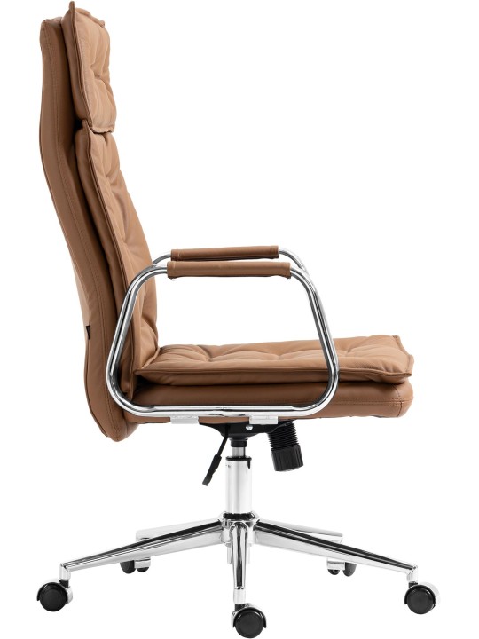 Bureaustoel Sotira echt leer, lichtbruin