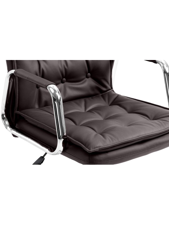 Bureaustoel Sotira echt leer, bruin