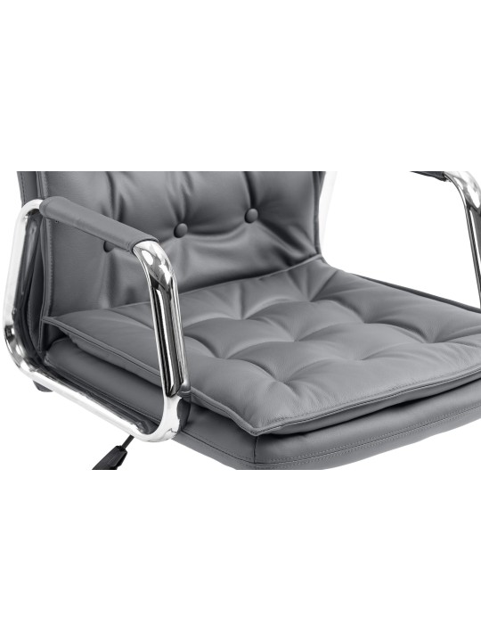 Bureaustoel Sotira echt leer, grijs