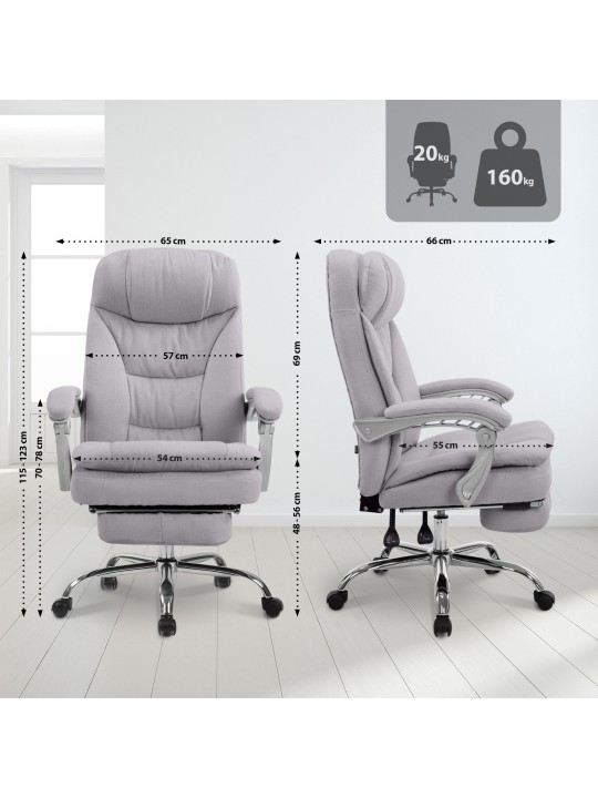 XL bureaustoel Troy stof, grijs XL bureaustoel Troy stof, grijs