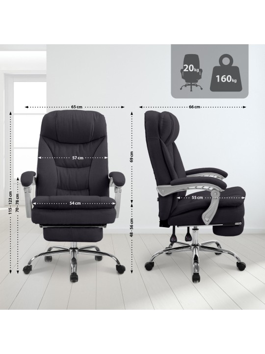 XL bureaustoel Troy stof, zwart