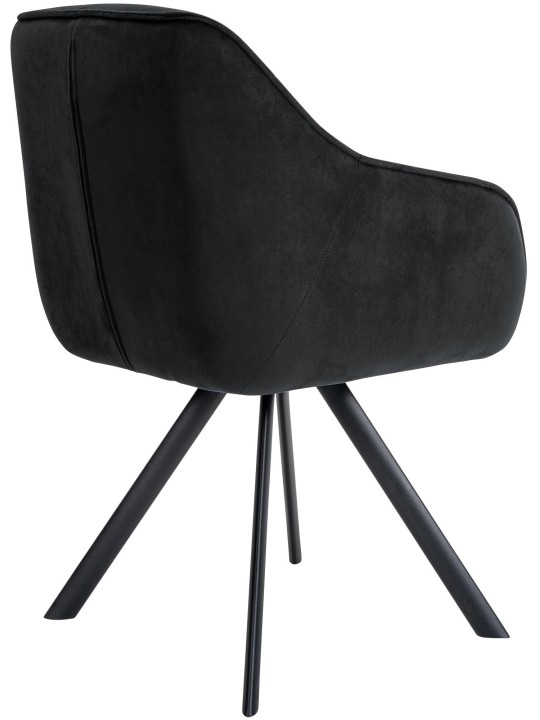 Stoel Russel fluweel, zwart
