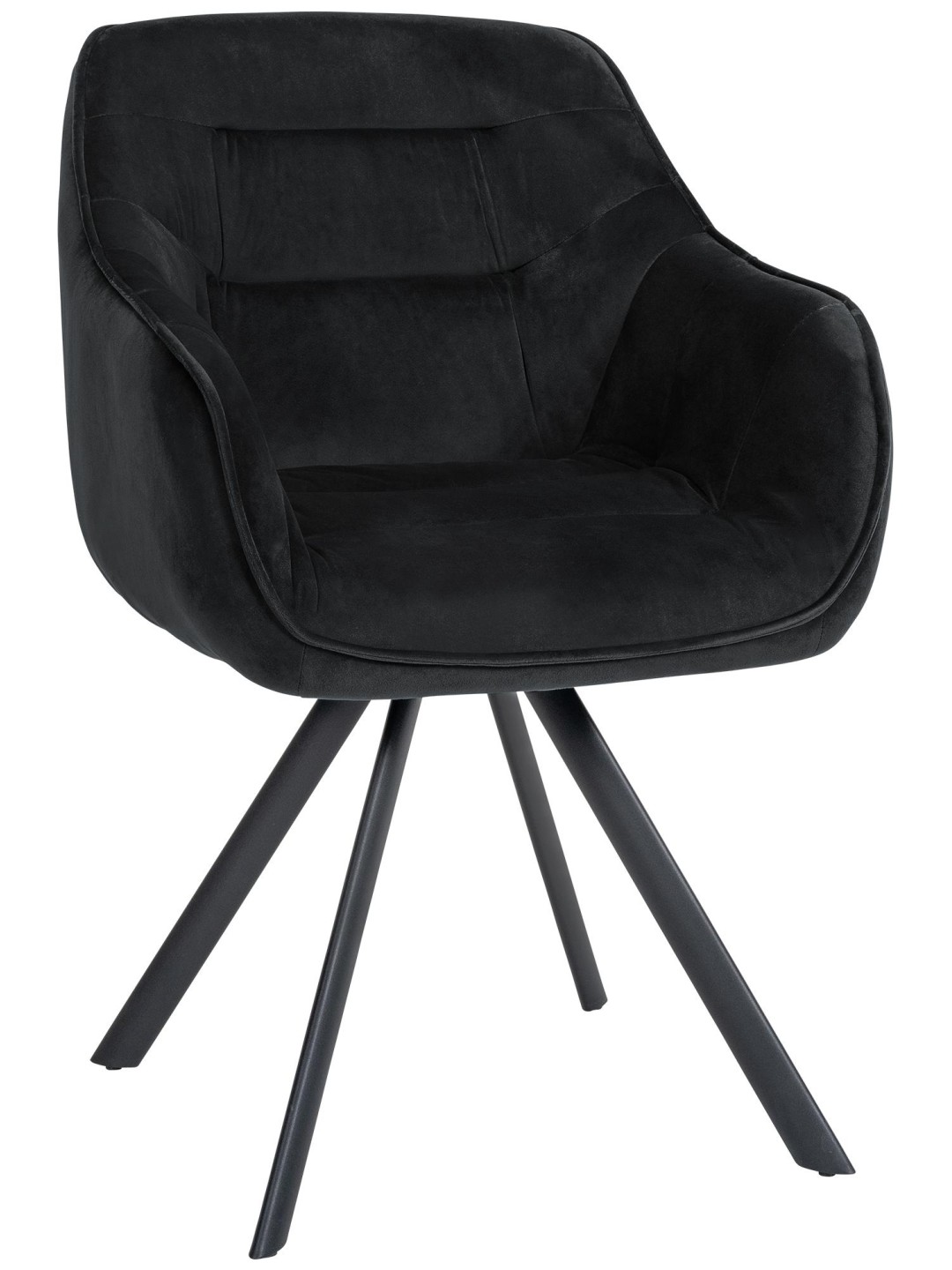 Stoel Russel fluweel, zwart
