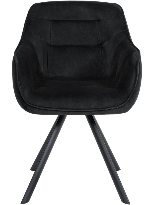 Stoel Russel fluweel, zwart