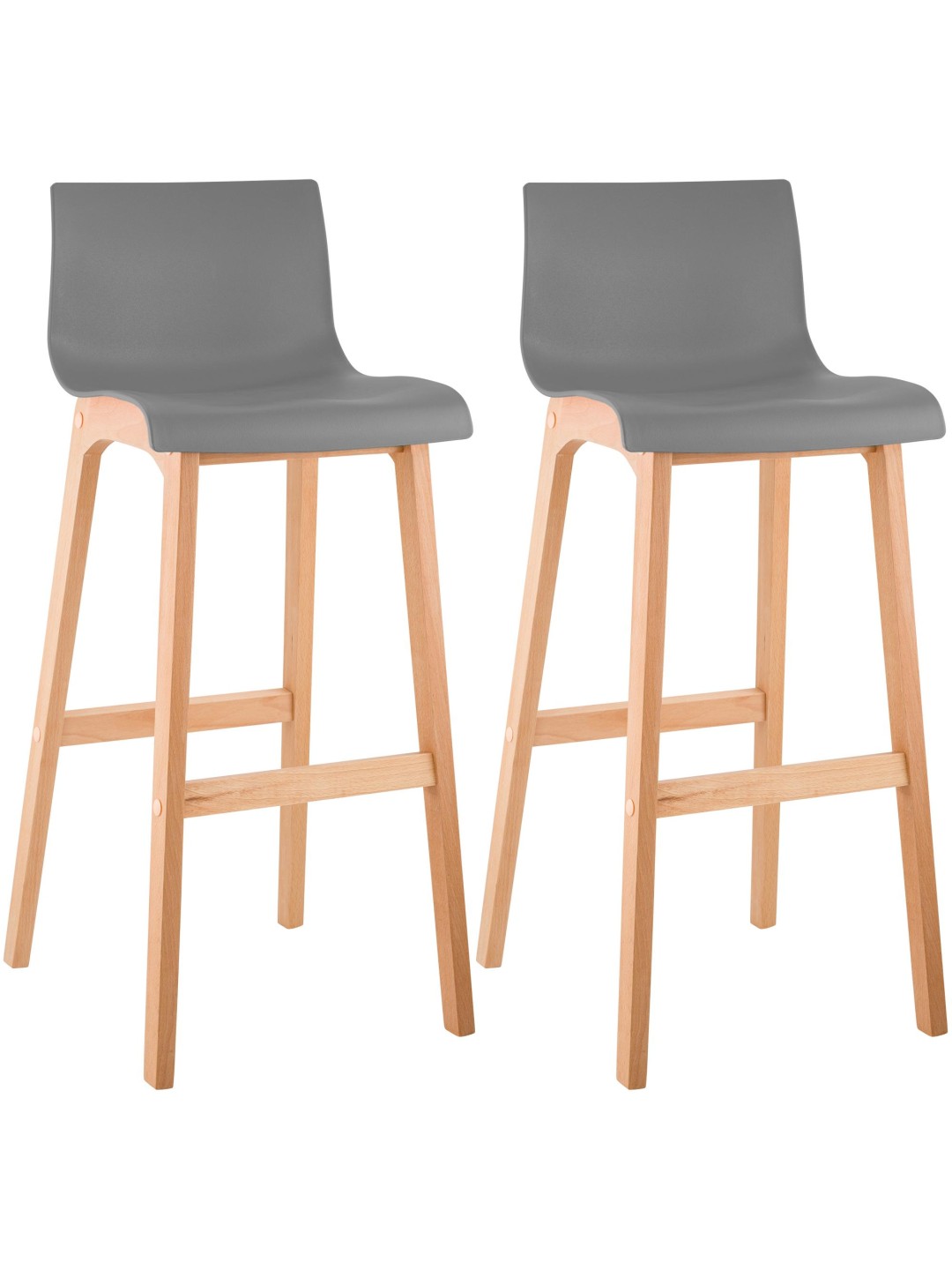 Set van 2 barkrukken Hoover Natura, grijs