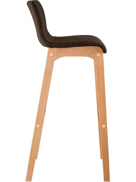 Set van 2 barkrukken Hoover stof Natura, bruin