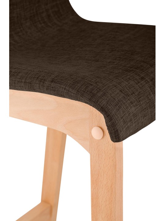 Set van 2 barkrukken Hoover stof Natura, bruin