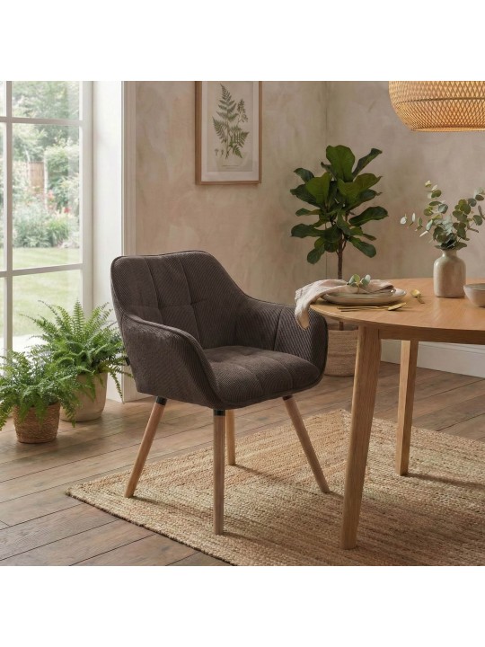 Eetkamerstoel Vienna Cord natura, bruin Eetkamerstoel Vienna Cord natura, bruin