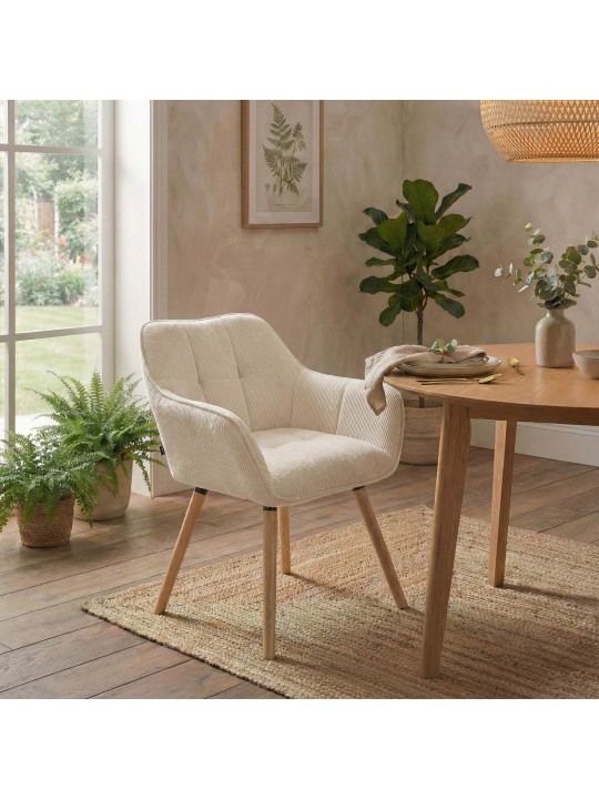 Eetkamerstoel Vienna Cord natura, crème Eetkamerstoel Vienna Cord natura, crème